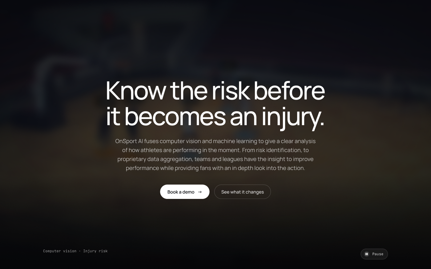 OnSport AI homepage hero